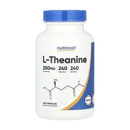 Вітамінно-мінеральний комплекс Nutricost L-теанін, 200 мг, L-Theanine, 240 капсул (NCS67936)