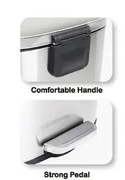 Відро для сміття з плавним закриттям прямокутне Mixxus Bevel-TC0112 SS Color 12л нержавіюча сталь MI7087, Нержавіюча сталь - мініатюра 6