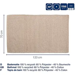 Килимок для ванної Kela Miu 120x70x1 см світло-рожевий (24727) - мініатюра 3