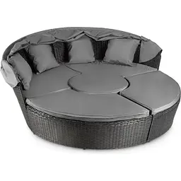 Садові меблі Outtec Round Lounge Chairs чорно-графітові - мініатюра 4