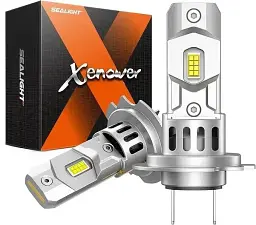 Світлодіодна LED лампа для фар SEALIGHT H7 18000lm 6500K, холодне біле світло, 500% яскравості, розмір 1:1