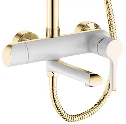 Душова система Rea Melia gold white з виливом REA-P2406, Золотий - мініатюра 2