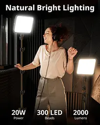 Комплект студійного LED світла UBeesize з 2 лампами та штативами - мініатюра 5