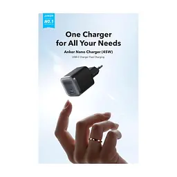 Зарядний пристрій Anker USB-C 45W Nano Charger black (A2692L11) - мініатюра 2
