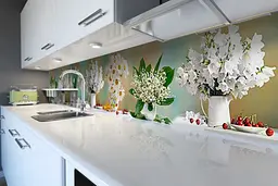 Кухонний фартух самоклейка Квіти та Ягоди 02 наклейка ромашки тюльпани конвалії 65х250 см Happy Pocket Z180324 - мініатюра 6