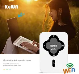 Мобільний маршрутизатор KuWFi WLAN з SIM-картою, 4G LTE бездротовий модем Pocket WiFi, 4G - мініатюра 2