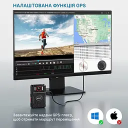 Нагрудний відеореєстратор BOBLOV M7 Pro 4K 128GB GPS міні з потужним акумулятором, поворотним об'єктивом, кут огляду 127° - мініатюра 3