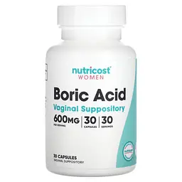 Против кандидоза Women Boric Acid 600 mg 30 Capsules Nutricost vit0005024