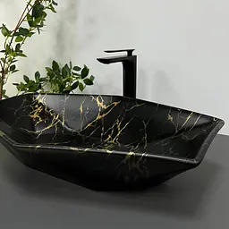 Умивальник VBI Venezia marble black matt накладний VBI-012406, Мармур - мініатюра 2