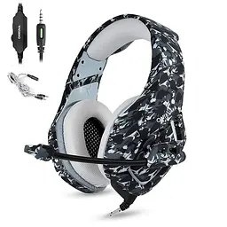 Дротові ігрові навушники Onikuma Gaming K1-B, 3.5mm, 2.2m, Camouflage-Grey - мініатюра 2