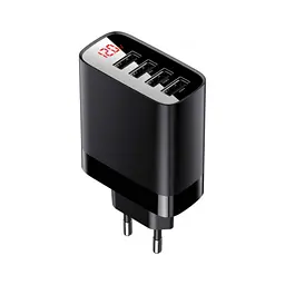 Мережевий зарядний пристрій Baseus Mirror Lake Digital Display 4USB Travel Charger Black CCJMHB-B01