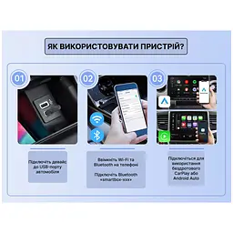 Бездротовий USB Адаптер XUDA 2в1 для автомобіля Apple CarPlay і Android Auto, WiFi 5G, Bluetooth 5.0 - мініатюра 6