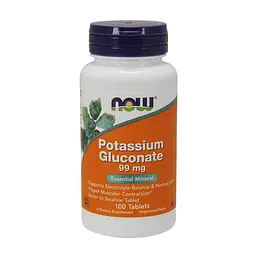 Вітаміни та мінерали NOW Potassium Gluconate 99 mg, 100 таблеток