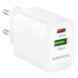 МЗП Borofone BN27 Fuente PD20W+QC3.0 (1USB-A/1C) White - мініатюра 4