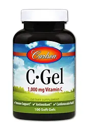 Вітамін C, C-Gel, 1000 мг, 100 гелевих капсул Carlson vit0001386