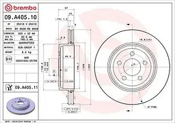 Диск гальмівний вентильований Chrysler 300c, Lancia Thema 04-25р Brembo (09.A405.11)