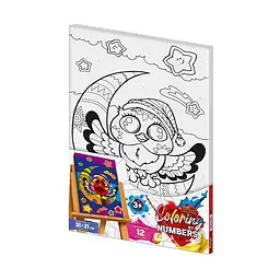 Креативна творчість Розмальовка за номерами Coloring by Numbers, 31x21 см, совеня на місяці