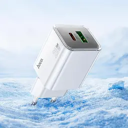 Адаптер мережевий HOCO Glorious N46 |1USB/1Type-C, 20W/3A, PD/QC| - мініатюра 2