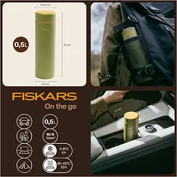 Термос Fiskars On-The-Go зелений 500 мл (1078760) - мініатюра 7