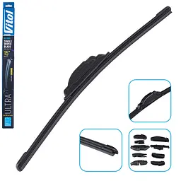 Щітка склоочисника Vitol Ultra 380-15" (безкаркасна) 9 адаптерів