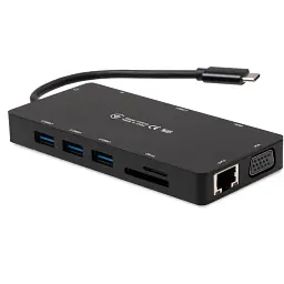 Концентратор Vinga USB-C 3.1 to VGA+HDMI+RJ45+3xUSB3.0+USB2.0+SD/TF+PD100W+Audio (VHYC10) - мініатюра 3