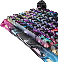 Клавіатура GravaStar Mercury V75 Pro 80keys Magnetic Jade Gaming 8K USB-A RGB Neon Graffiti (GSV75PRO_U_CG_BLK) - мініатюра 2