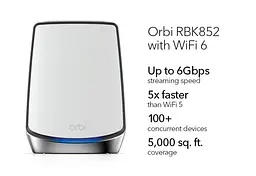 NETGEAR Система WiFi-Mesh Orbi RBK852 AX6000, 2мод, білий - мініатюра 4
