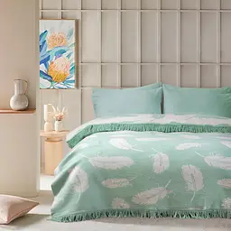 Плед Lotus - Desire mint бавовна 150x200 - мініатюра 2