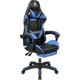 Крісло геймерське Kruger&Matz GX-150 з підставкою для ніг Black/Blue - мініатюра 2
