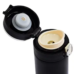 Чорна термокухоль з датчиком температури "Vacuum cup", термочашка для кави (420 мл), чашка термос (ST) - мініатюра 2