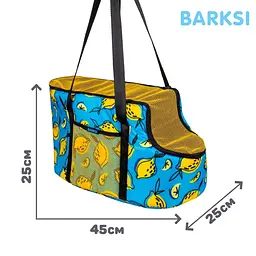 Сумка-переноска для котів і собак Barksi розмір M 45х25х25 см лимони жовта - мініатюра 5