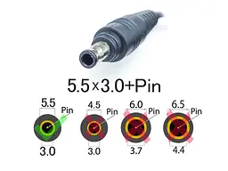 Блок живлення для Samsung R462, R463, R464, RC420, RC425, RF411, RV408, RV410, RV508, Q330, QX310 (19V 3.16A 65W (5.5x3.0+Pin)) - мініатюра 2