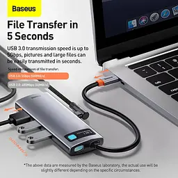 Хаб конвертер Baseus Type-C Metal Gleam Series 5-in-1 3Usb HDMI Type-C 100W CAHub-CX0G - мініатюра 9