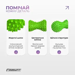 Масажний м'ячик EasyFit Goober з шипами зелений - мініатюра 4