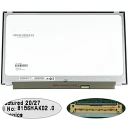 Матриця 15.6" B156HAK02.0 H/W: 2A touch (1920*1080 40pin(eDP IPS) LED SLIM(без планок та вушок) глянець роз'єм праворуч