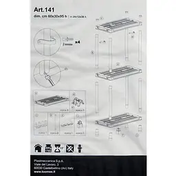 Стелаж Toomax Universal Vent 63-3 на 3 полиці 60х30х95 см чорний (00-00005684) - мініатюра 6