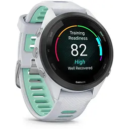Смарт-годинник Garmin Forerunner 265S білий корпус з чорним безелем та білим силіконовим ремінцем - мініатюра 2