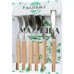 Набір столових приладів Mazhura Beech wood на дві особи 6 шт. (mz505668)