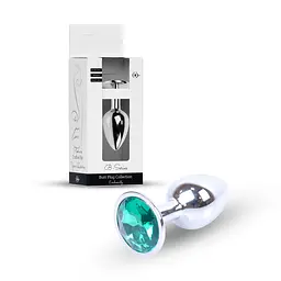 Анальна пробка Jewellery Silver Plug Green