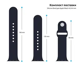 Силіконовий ремінець на смарт-годинник для Apple Watch 42,44,45,46,49 mm, Sport Band (3 Straps), dark blue, зі зручною застібкою, для годинника епл вотч, спортивний, ArmorStandart (ARM49070) - мініатюра 3