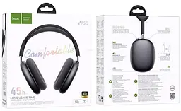 Бездротові накладні навушники Hoco W65, BT5.4, AUX, 400mAh, 45h, deep space gray - мініатюра 3