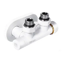 Комплект дизайн кранів з термоголовкою Ideale Duo 1/2”x1/2” білий - мініатюра 2