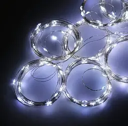 Новорічна світлодіодна гірлянда-штора Роса 2x2 м з 160 білими LED-лампочками та живленням USB - мініатюра 4