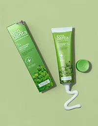 Набір зубних паст Ecodenta: Exceptional Whitening виняткове відбілювання 75 мл + Black Whitening відбілююча з чорним вугіллям 75 мл  - мініатюра 2