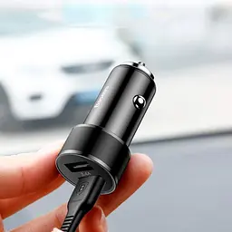 Автомобільний зарядний пристрій Baseus Small Screw 2USB 3.4A CAXLD-C01 Black - мініатюра 5