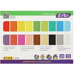 Пластилін ZiBi Kids Line 18 кольорів 288 г (ZB6276)