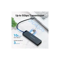 Зчитувач флеш-карт USB 3.0 to SD/TF 0.15m black Vention (CLPBB) - мініатюра 3