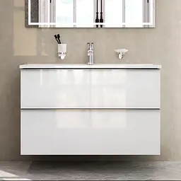 Тумба з умивальником Am.Pm X-Joy S підвісна 100 см 2 ящики білий MTA-FHX1002WG-WCC1002WG, Білий - мініатюра 6