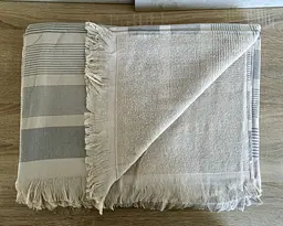 Простирадло махрове Parisa Home Pike 150х200 щільність 400 г/м2 бежеве - мініатюра 5