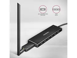 Мультипортовий адаптер AXAGON SuperSpeed Flat USB-C Black (HUE-F7C) - мініатюра 5
